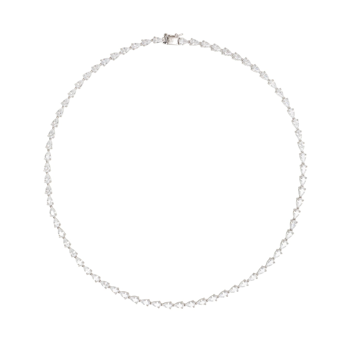 SILVER DROP TENNIS NECKLACE